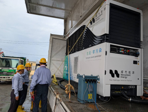 氫能發電供應南市七股災區 總統稱許市府作為