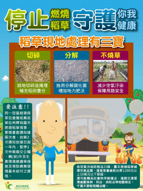 提供農田地力守護環境 政府補助鼓勵用分解菌代替焚燒稻草
