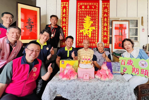 百歲榮民鄒爺爺紀壽 苗栗榮服處聯袂社團齊慶生