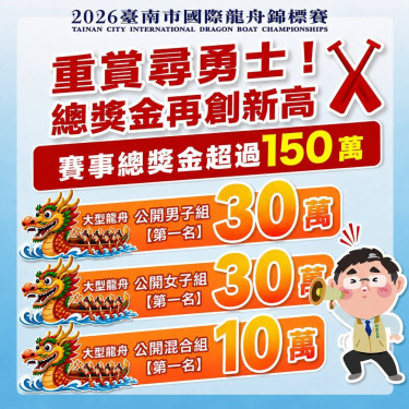 南市國際龍舟錦標賽打造最強競技舞臺 獎金加碼再升級×體驗再進化