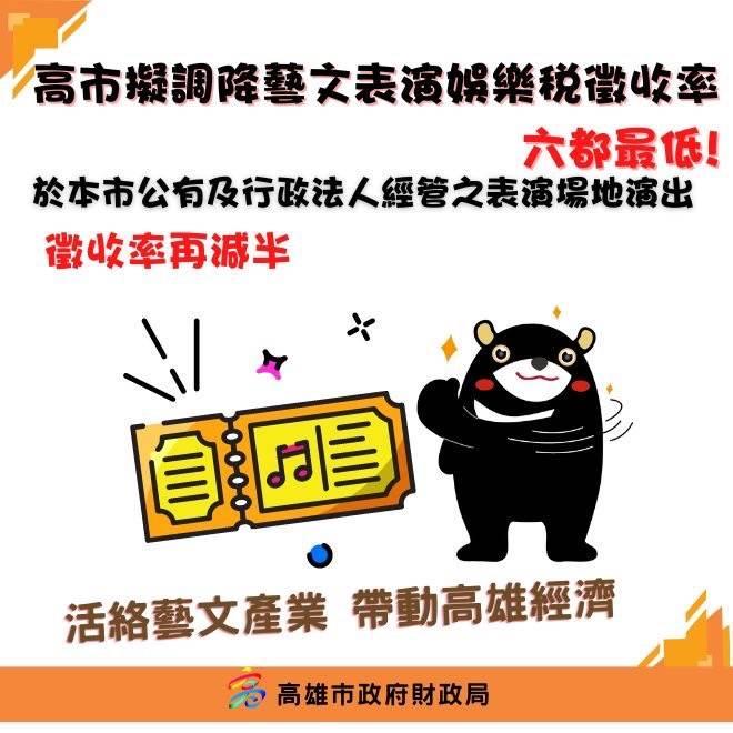 高市娛樂稅徵收率降至六都最低，促進藝文活動發展！