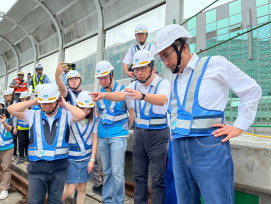 捷運環狀線復原工程第一跨鋼箱梁啟動頂昇復位  力拚年底全線復駛