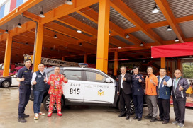增加竹東警分局執勤安全及機動性　啟德機械胡漢龑慨捐警用巡邏車