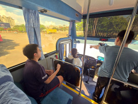 大型車內輪差體驗 南警攜手監理站強化學生交安意識