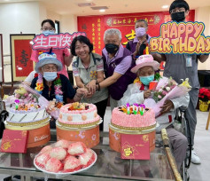 臺南榮家雙百歲榮民齊慶紀壽 中華佛教善緣慈善會送暖添喜