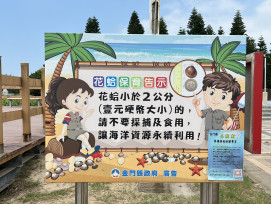 金門水試所推廣永續消費！花蛤大於拾元硬幣再挖取及購買