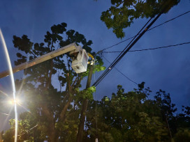 丹娜絲颱重創臺南停電逾17萬戶 台電正積極搶修中