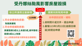 丹娜絲重創臺南 財稅局：以從簡從寬從優減免受災房屋稅