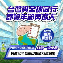 落實肝炎早期發現與治療　竹市8/1起擴大B、C型肝炎篩檢對象