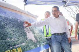  新北市長侯友宜今赴雙溪區  視察雙溪北38線百米邊坡復建工程  落實監測與預警機制