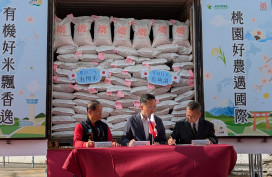 新屋魚米之鄉「台灣好米」進軍日本 外銷封櫃即刻啟航