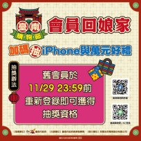 臺南購物節限時加碼4倍送！1萬換更多！舊會員回娘家再抽iPhone