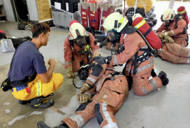 竹市消防局完成火場生存普測　強化消防人員在極端災害生存與救災效能