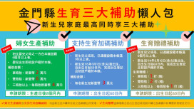 減輕育兒負擔 金門新生兒家庭最高可同享3大補助