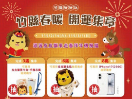 走訪8大景點玩透透　竹縣府推出「春暖開運集章」抽iPhone17