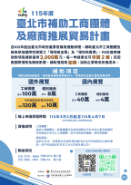 降低拓銷成本、強化競爭力　「台北市補助工商團體及廠商推展貿易計畫」 即日起開放線上申請！
