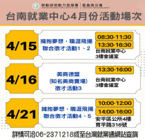 臺南4月求職熱潮接力 沈浸式體驗徵才登場 釋逾480職缺