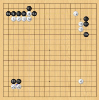 「先棄後取」黑棋抓住了白棋棋形上的瑕疵一舉完成逆襲--圍棋棋局欣賞（黑白子/觀戰）