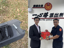 公園驚見女子揮刀　前鎮警趁分神秒奪刀