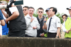 卓榮泰視察外轆排水 投縣爭取貓羅溪真疏濬