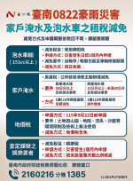 0822豪雨災損！臺南財稅局從寬從速從簡辦理災害租稅減免