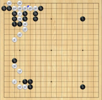黑白快速攻殺中盤戰鬥激烈的對局-執黑者中押勝