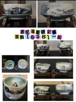 畫作《青花潑墨彩畫茶具-母子杯》呼應了「母子」的深厚情誼