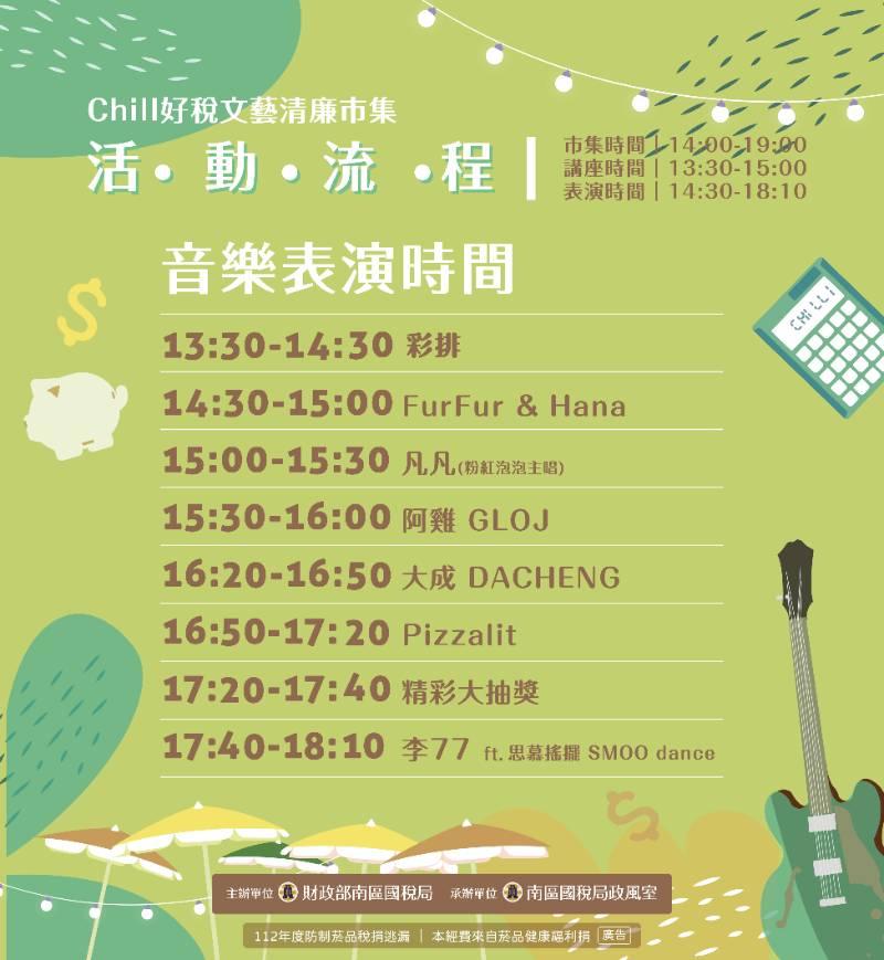 Chill好稅 文藝清廉市集 南區國稅局揪您8/12臺南文創園區吃喝玩樂Chill一夏！