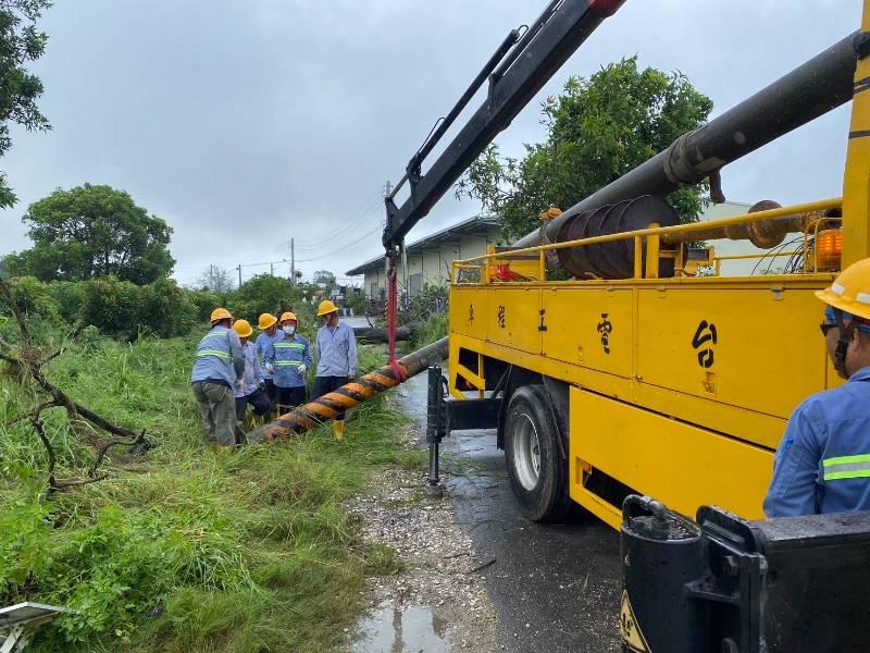 全力搶修海葵颱停電區域 台電台南及新營區處：今晚已全面復電