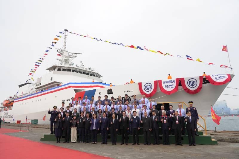 台船公司承造「雲林艦」交船「台北艦」命名下水  共同守護國土使命啟航