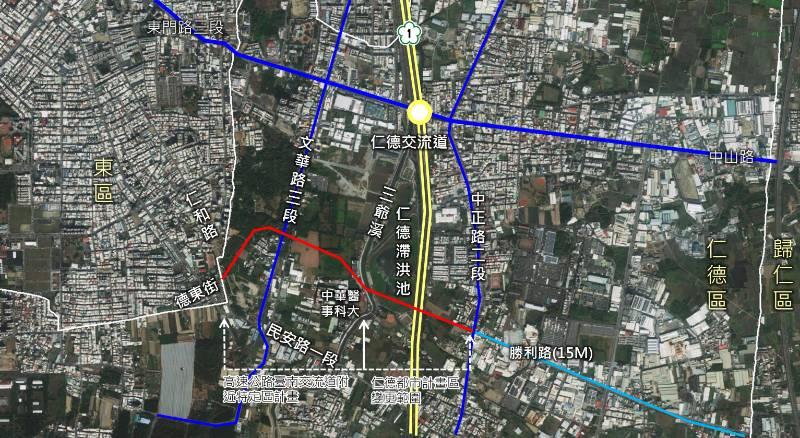 仁德勝利路高架道路工程都更計畫 獲內政部審議通過