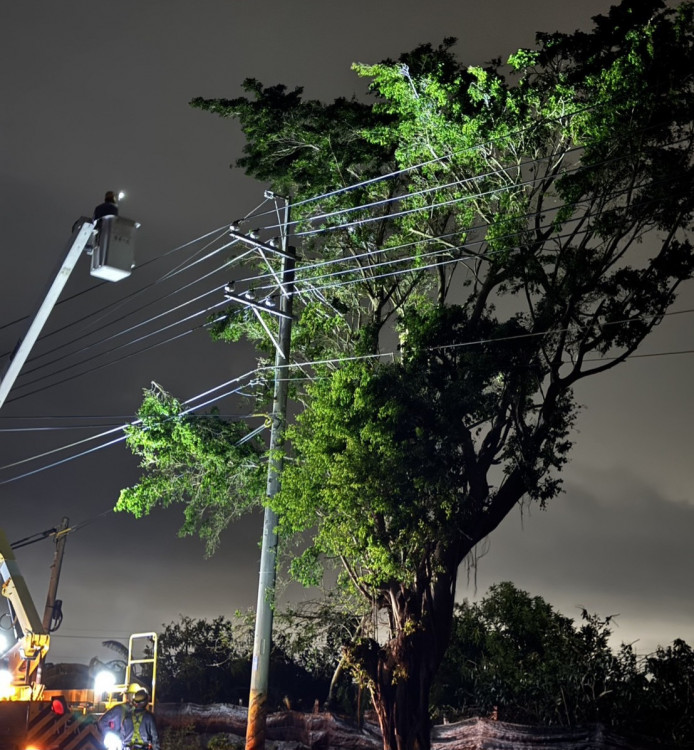 丹娜絲颱肆虐臺南重災！台電動員7縣市支援搶修拚復電
