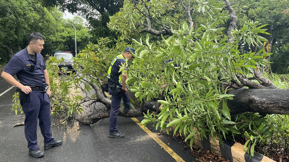 颱風狂風吹襲一夜 南警守護用路人安全