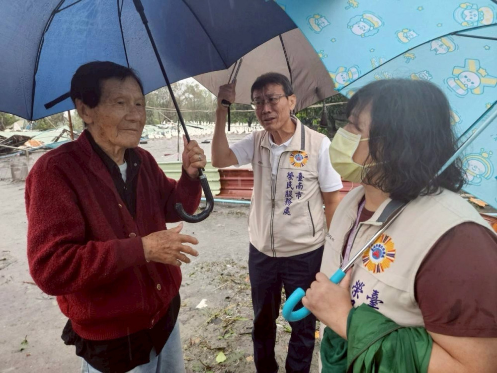丹娜絲颱肆虐過境！臺南榮服處關懷慰問受災榮民眷