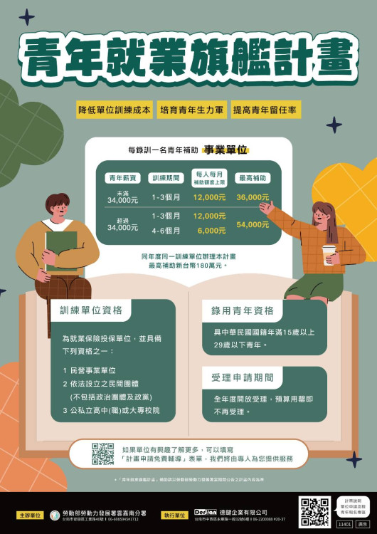 勞動部協助青年就業補實企業人才 青艦計畫助勞資雙贏