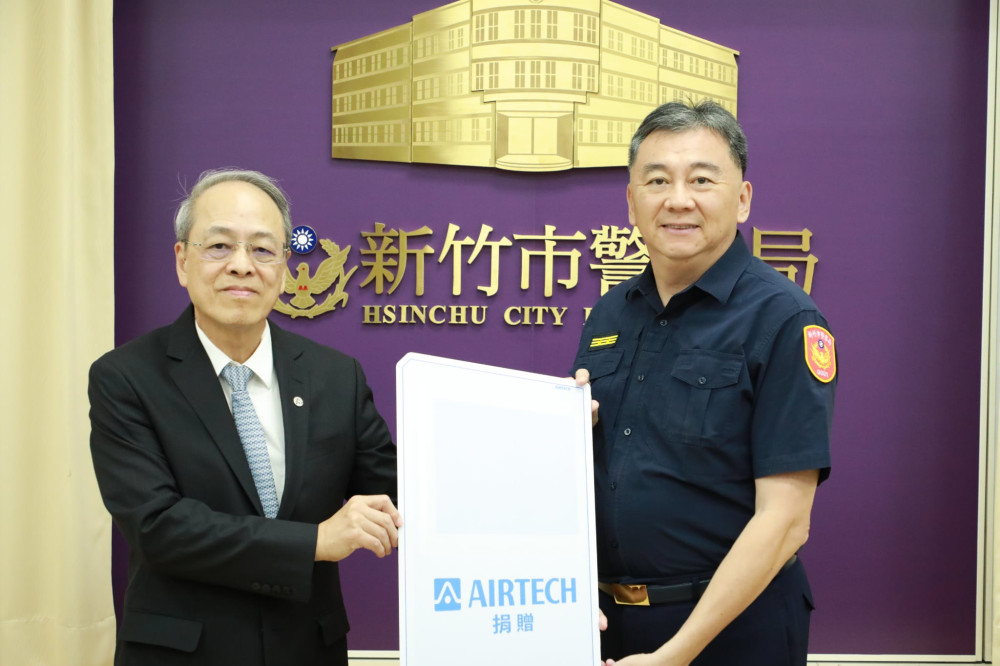 優化竹市警局辦公環境　善心企業富泰空調科技捐贈除塵淨化清淨機
