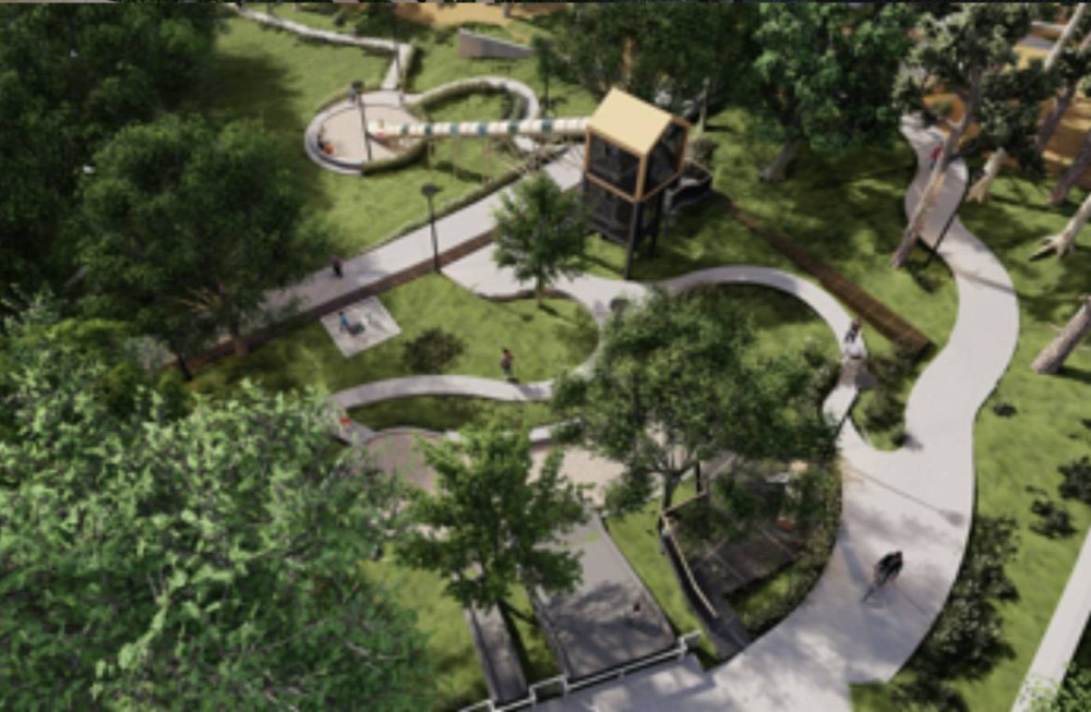 竹北首座森林特色公園　鄭朝方造全縣之最18米長溜滑梯結合地景林木