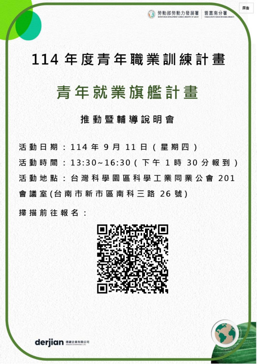 勞動部協助青年就業補實企業人才 青艦計畫助勞資雙贏
