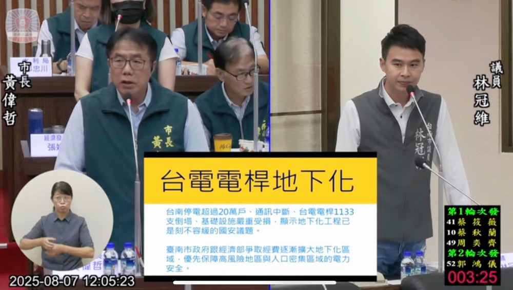 台南市議員林冠維質詢台南災後事務，力促多項經費與工程