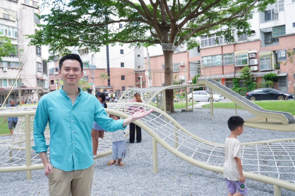 新社樹網公園與樹共舞啟用　竹北市長鄭朝方開箱城區森林系遊戲場