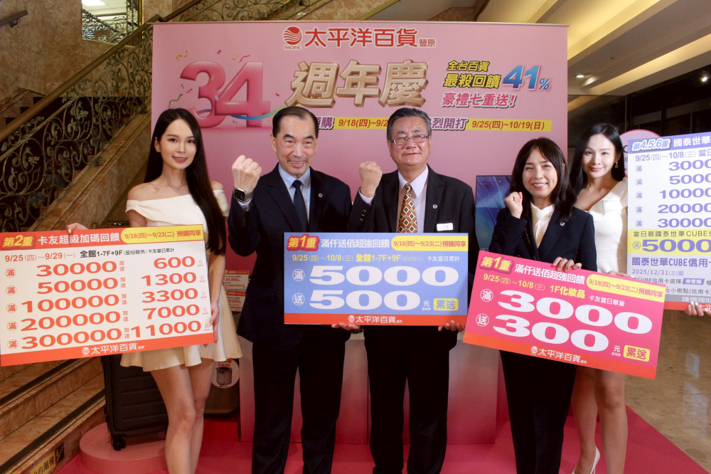 全臺百貨最豪邁！ 豐原太百週年慶豪氣回饋41％