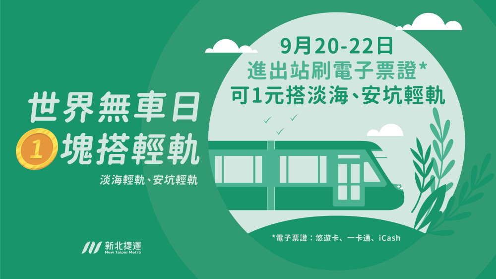 新北響應922世界無車日  1塊搭輕軌綠色出遊