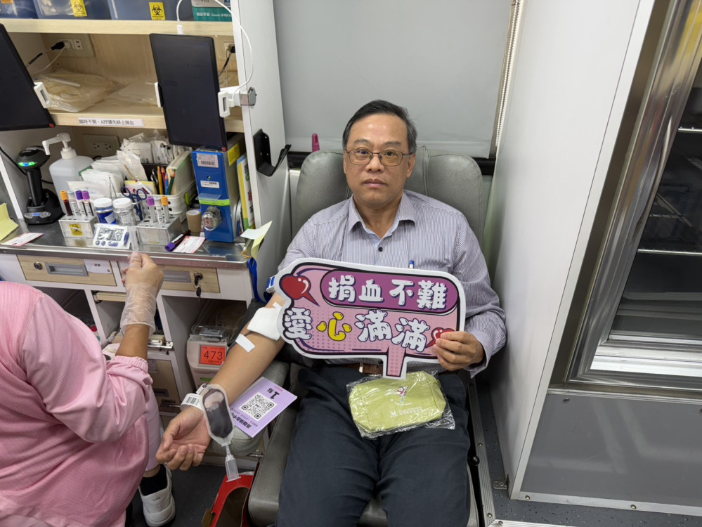 挽袖做公益！中油大林廠副廠長林文祥領軍捐血傳遞正能量