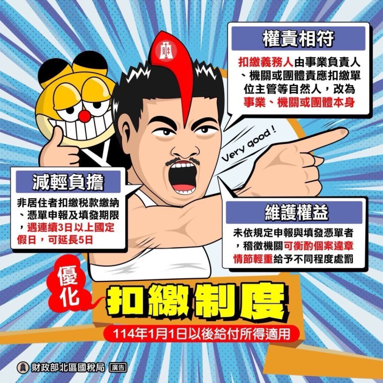 扣繳義務人應依法扣繳稅款　竹北國稅局提醒並依限申報扣繳憑單