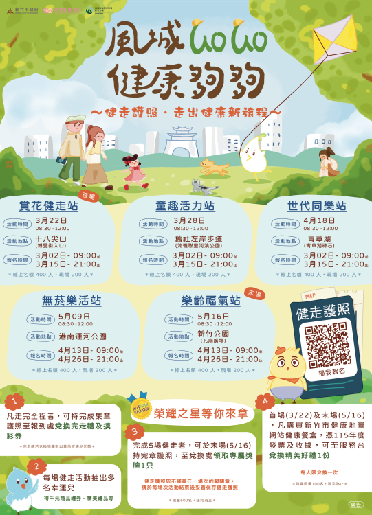 走進花海、走出健康　竹市五場主題式健走活動報名開跑