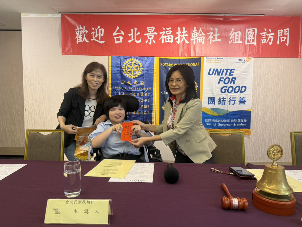 院生翁彥如首登扶輪社演講 「愛讓我多活15年」堅韌生命力令社友動容