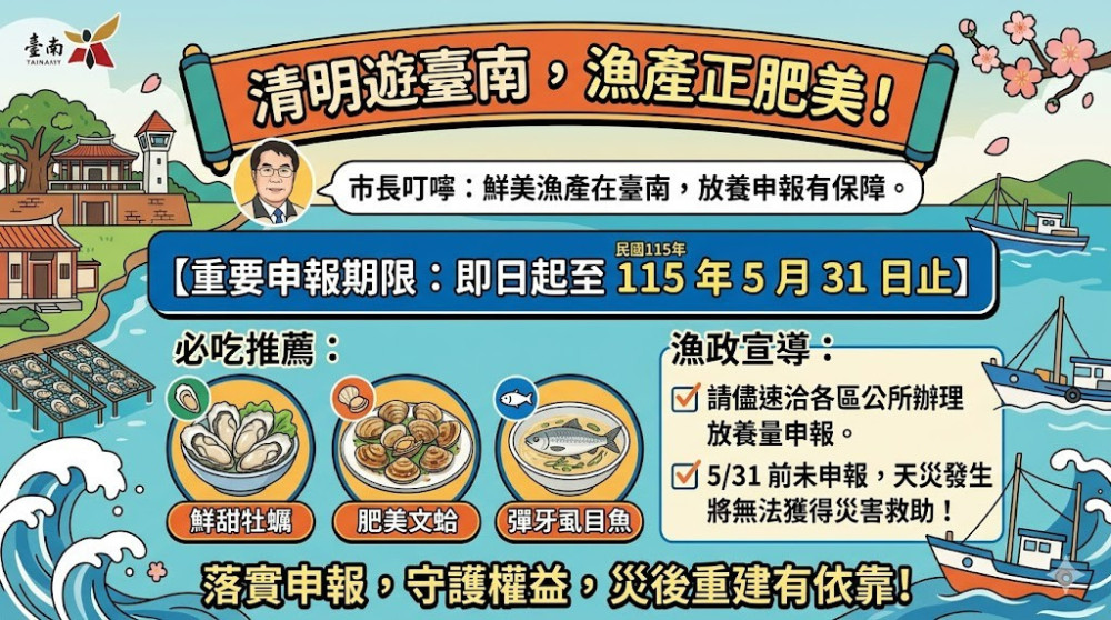 清明漁產旺 放養申報至5/31截止