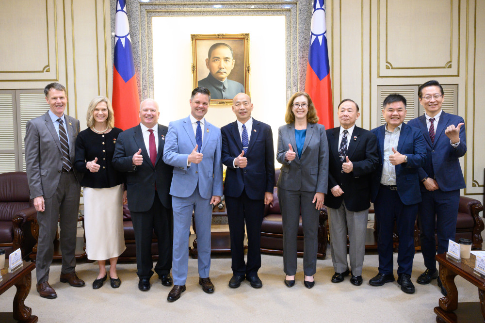立法院韓國瑜院長接見美國聯邦眾院「共和黨研究委員會」（RSC）國安任務小組主席諾恩（Zach Nunn）訪問團一行