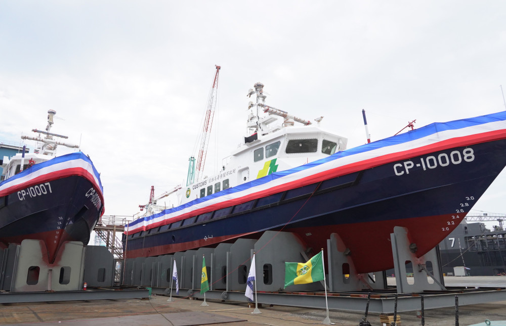 強化海域查緝力！台船公司交付關務署新型巡緝艇命名、下水