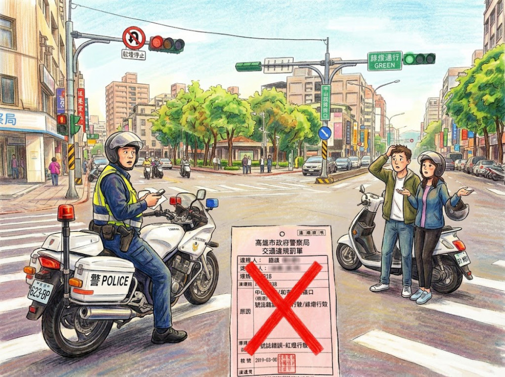 警看是紅燈、民看是綠燈？前鎮分局揪出「紅燈遲閉」主動維護民眾權益
